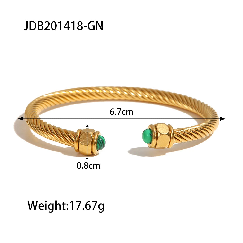 NUMA Dual Stone Cuff - Tiger Eye / Malachite - Unisex