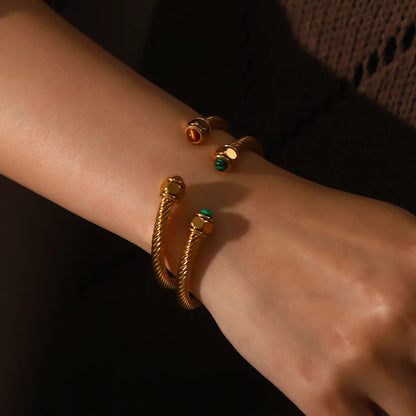 NUMA Dual Stone Cuff - Tiger Eye / Malachite - Unisex