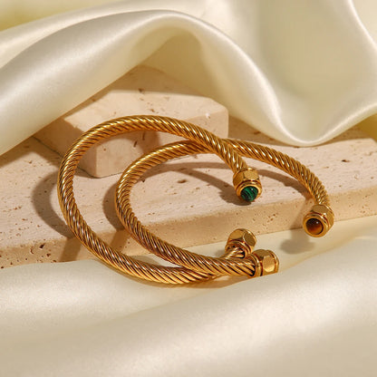 NUMA Dual Stone Cuff - Tiger Eye / Malachite - Unisex